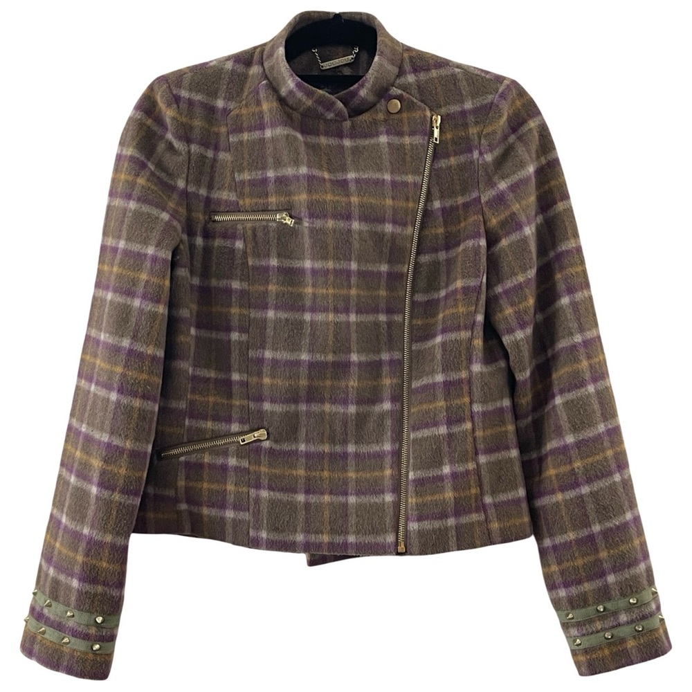 Jou Jou Purple Plaid Women's Blazer